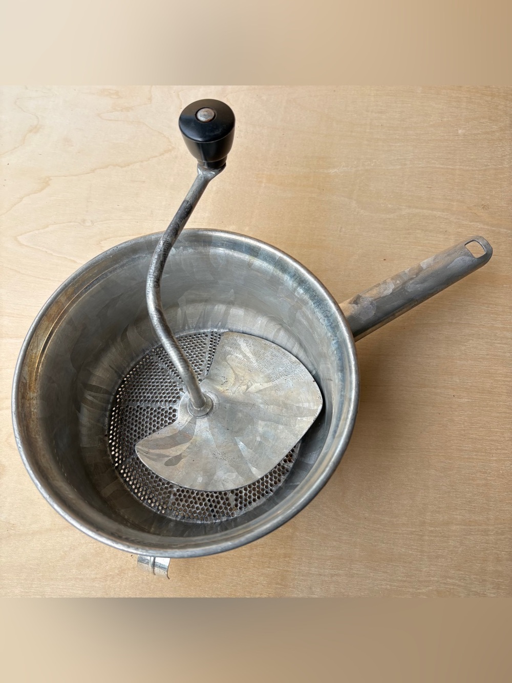 Vintage Food Mill Foley USA Minneapolis MN Ricer Stainless Steel 7” 2 Quart - Picture 2 of 11
